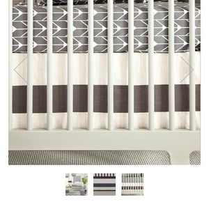 Oilo Finn crib sheet set, pillow and crib skirt